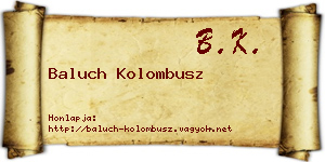 Baluch Kolombusz névjegykártya